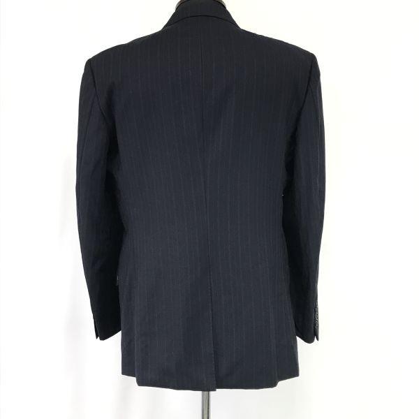 Lini L homme Italian fabric stripe tailored jacket men’s M black autumn winter(USED)
