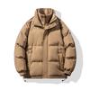 Winter new men's solid color stand-up collar fake two thickened warm cotton-padded trendy couple coat