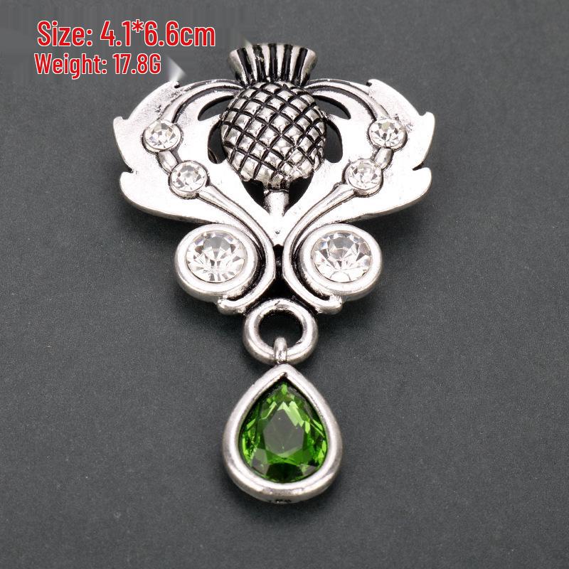 Scottish Thistle Celtic Knot Brooch Pin