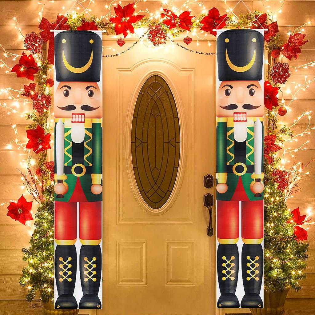 Nutcracker Soldier Door Banner Decor Christmas Decorations for Home 2026 Xmas Hanging Ornaments Navidad Noel Gift New Year 2026