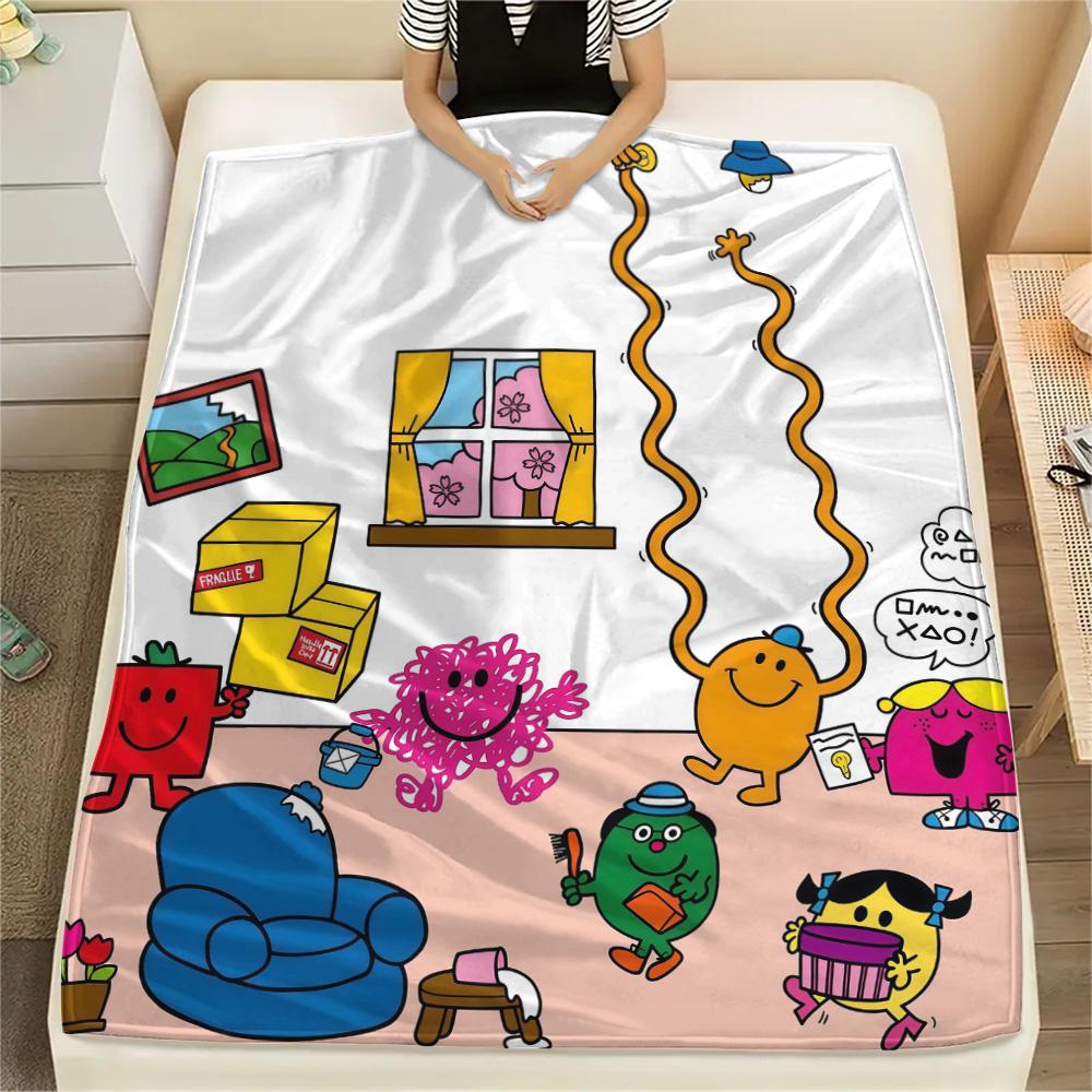 Mr. Men and Little Miss2 Flannel Blanket, High quality Comfortable for All Seasons, Home Decor, Warmth and Comfort