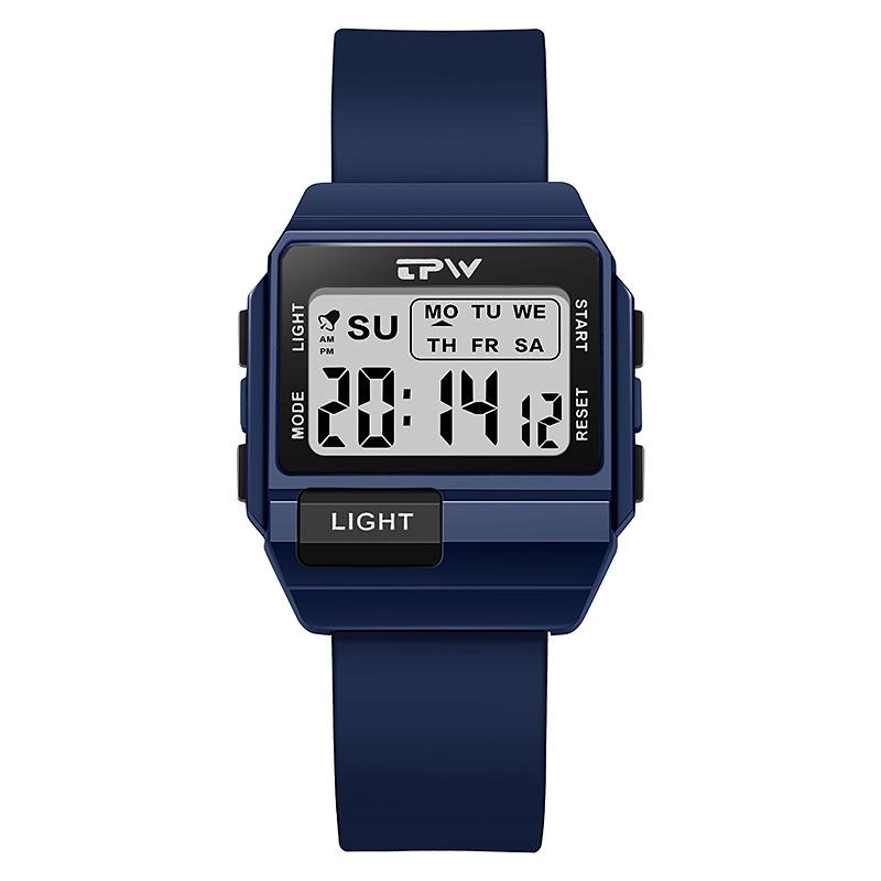 

TPW Новые цифровые спортивные часы унисекс водонепроницаемые электронные наручные часы унисекс военные дата противоударные часы циан