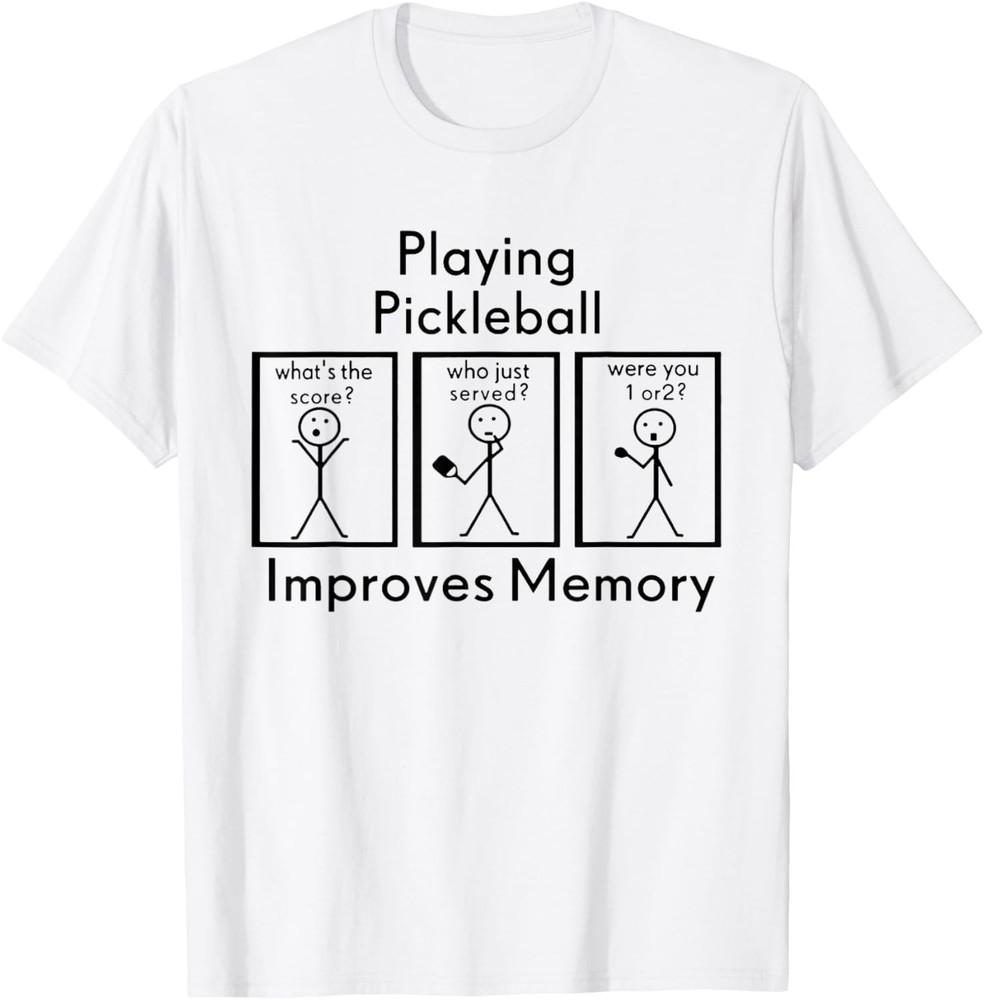 

Игра в пиклбол улучшает память Смешной игрок в пиклбол унисекс футболка 4XL