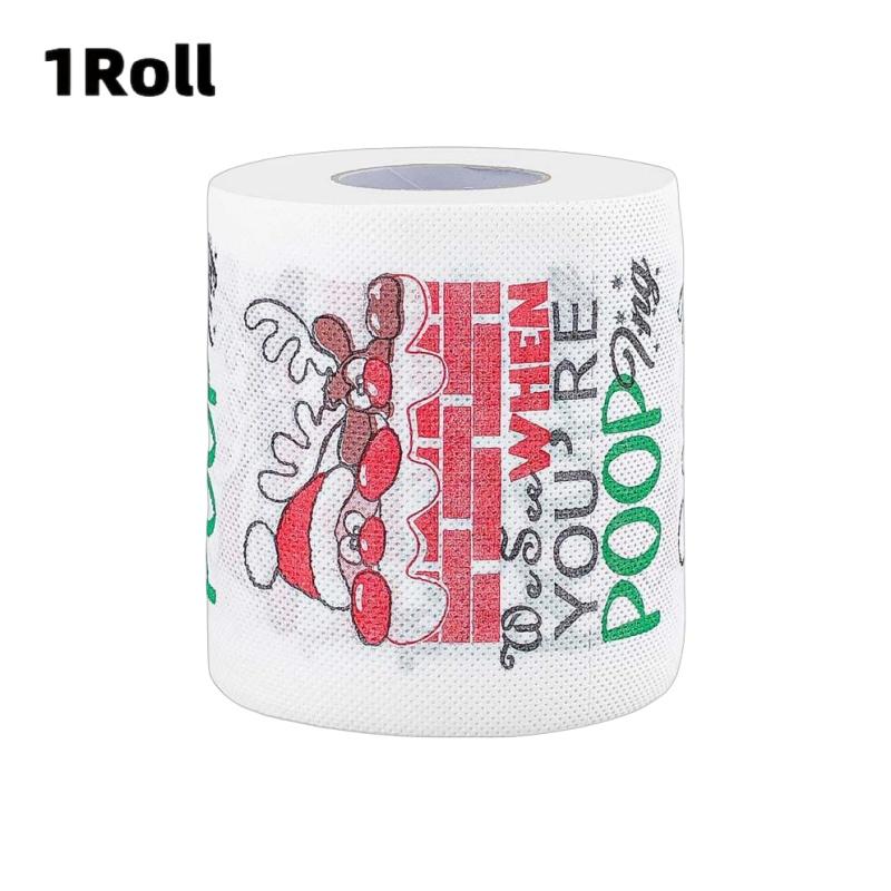 1/3 Stück Weihnachten Toilettenpapier Santa Festliche Tissue Rolle für Feiertagsfeiern Party Zuhause Abendessen Badezimmer Deko Papierhandtücher
