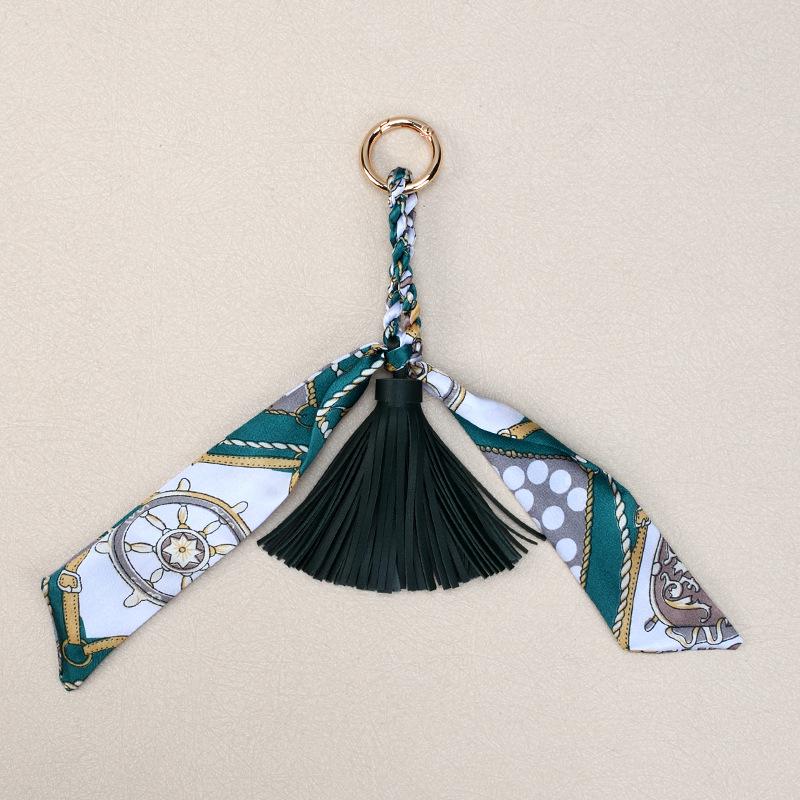 Korean Luxury Leather Bow & Tassel Charm Keychain