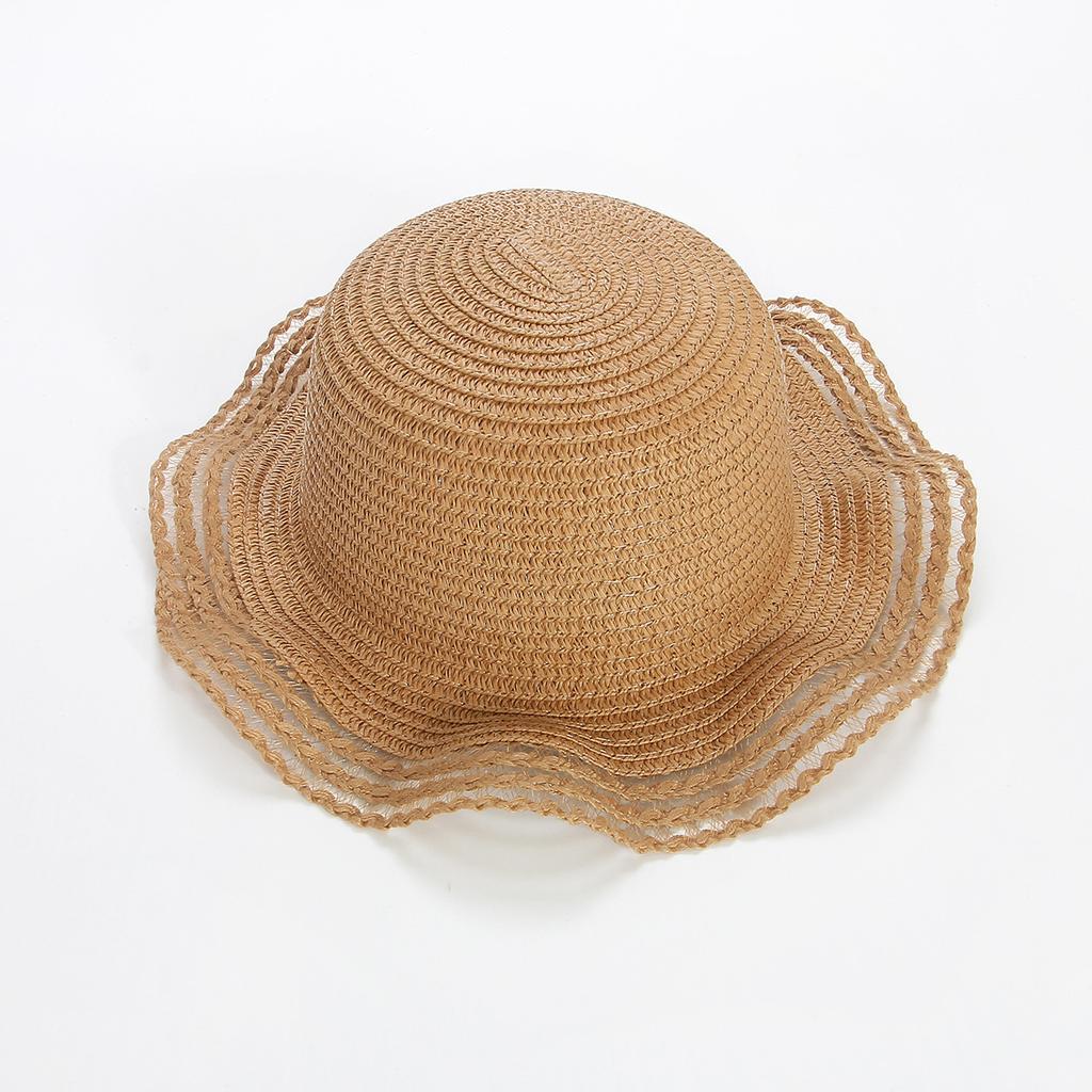 DIY Straw Hat Light Plate Hat Embryo, Summer Large Eave Woven Wave Shaped Sunshade and Sun Protection Sun Hat