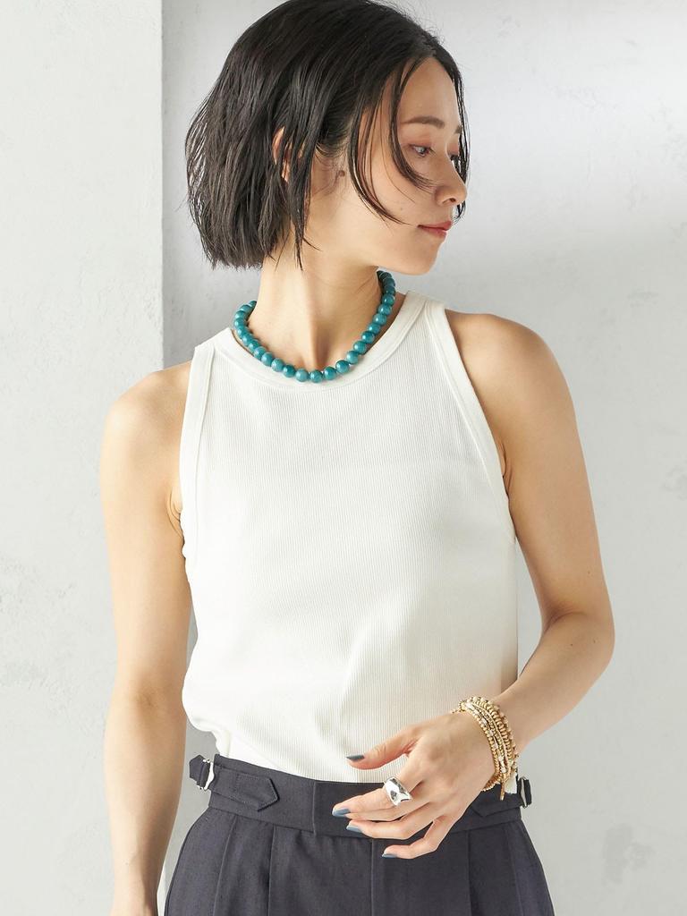 Ships for Women American Sleeve Rib Tank One Size Top, 312420284, Off-White,