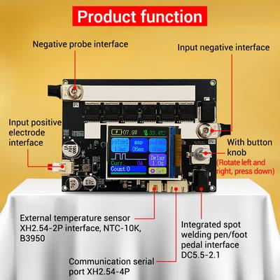 ZK-XW2 DC 3.6-15V 3000A LCD Colour Screen Intelligent Portable Spot Welder 1.8-inch Colour Display Dual Pulse Spot Welder Kit