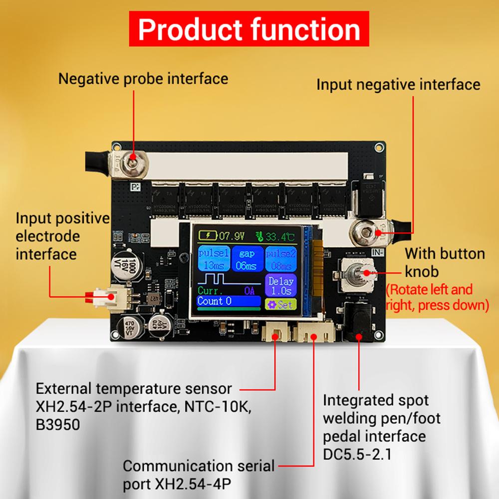 ZK-XW2 DC 3.6-15V 3000A LCDScreen Smart Portable DIY Kit 18650 Battery Nickel Steel Sheet Copper Sheet Dual Pulse Spot Welder