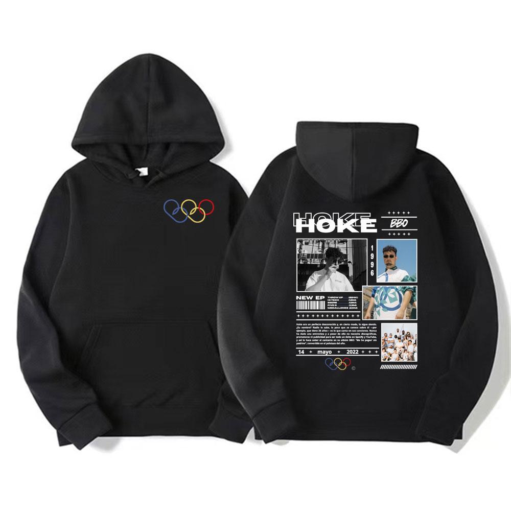 Rapper HOKE Bbo Album 2025 Tour Cover Hoodie Men Casual Long Sleeve Pullover High Quality Hip Hop Pop Music Oversized Sweatshirt