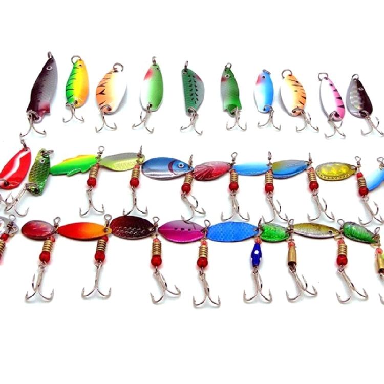 30 Stück Long Shot Löffelköder Spinnerköder Haken Forellenköder Harte Metallköder Pailletten Crankbait Künstliche Harte Köder
