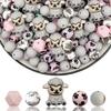 33PCS Cute Grey Sheep Silicone Bead Set, Perfect for DIY Handmade Crafts Such As Keychains, Necklaces, Bracelets, Etc