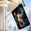 2D Flat - 2D Flat - 1pc 2D Flat, Decorative Flag, Dreamy Orange-Golden Butterfly And Shimmering Blue Shadow Pattern Flag, Artistic Abstract Insect Wal