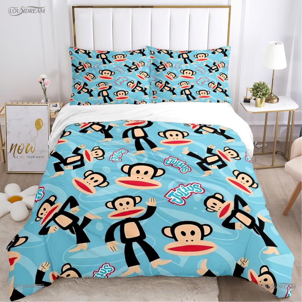 Süße P-Paul F-Frank Cartoon Anime Bettbezug Lustiges Kawaii Bettwäsche-Set Weiche Deckenhülle Und Kissenbezüge Einzel-/Doppel-/Queen-/King-Size
