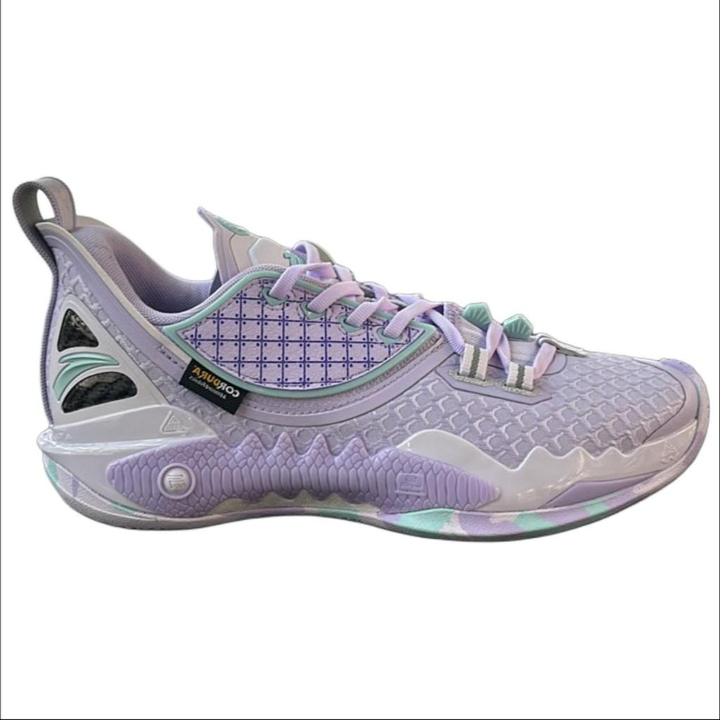 Anta Crazy Tide 5 V2 Stoßdämpfung Rutschfest Abriebfest Feuchtigkeitstransportierend Low-Top Basketballschuhe Herren Sneaker Lila 112411106-7