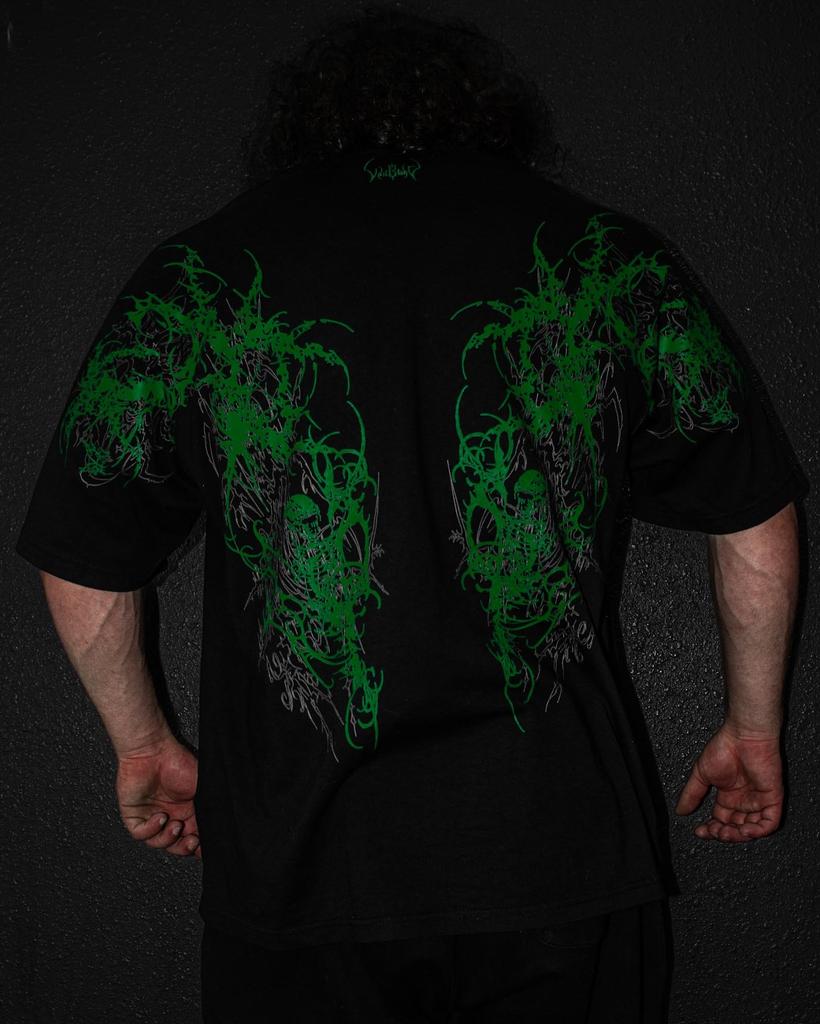 Y2K Black T Shirt With White Horror Pattern Skulls Snakes Spider Design Unique Gothic Style Street Trendy Dark Aesthetic Top