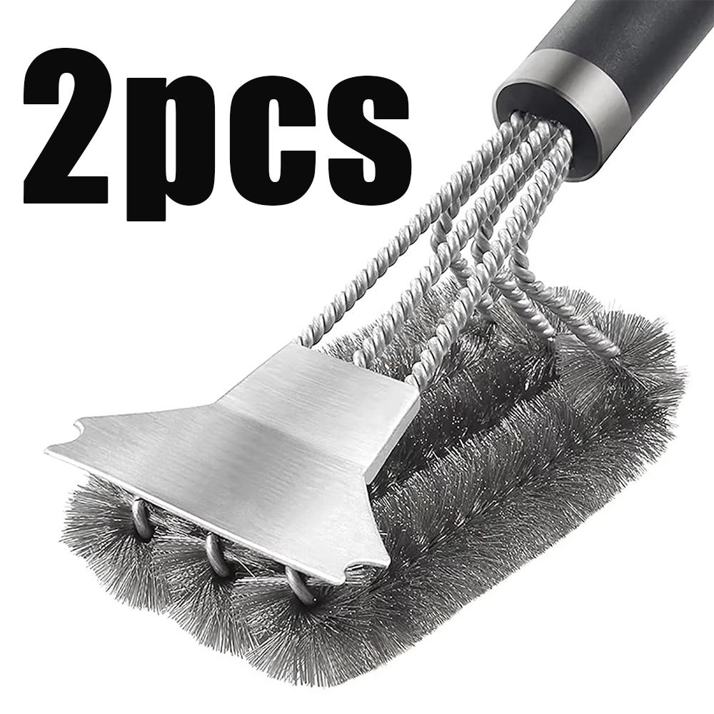 Barbecue Grill Bbq Brush Clean Tool With Deluxe Handle Stainless Steel Bristles Non-Stick Cleaning Brushes Barbecue Accessories