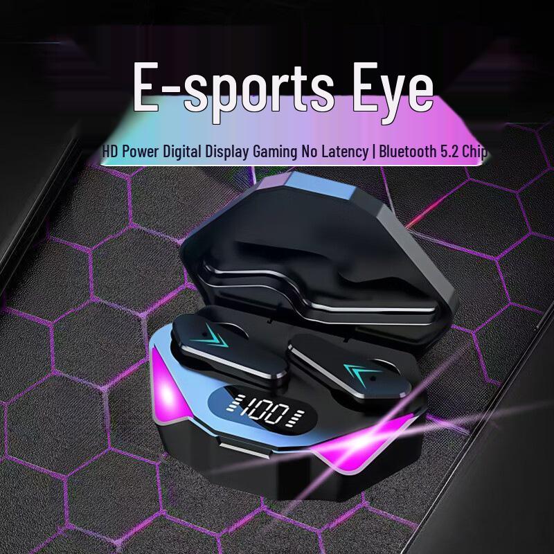 X15 Semi-In-Ear Bluetooth Earphones: Noise Cancelling, Low Latency, High Sound Quality, Cool Light, Esports Gaming.