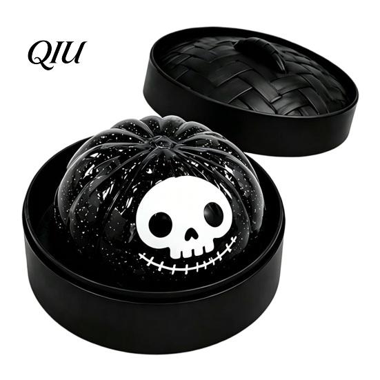 Portable Dumpling Toy Halloween Stress Relief with Steamer, Glitter Ball Fidget Party Favors Toy, Anxiety Relieving Steamed Bun Squeeze for