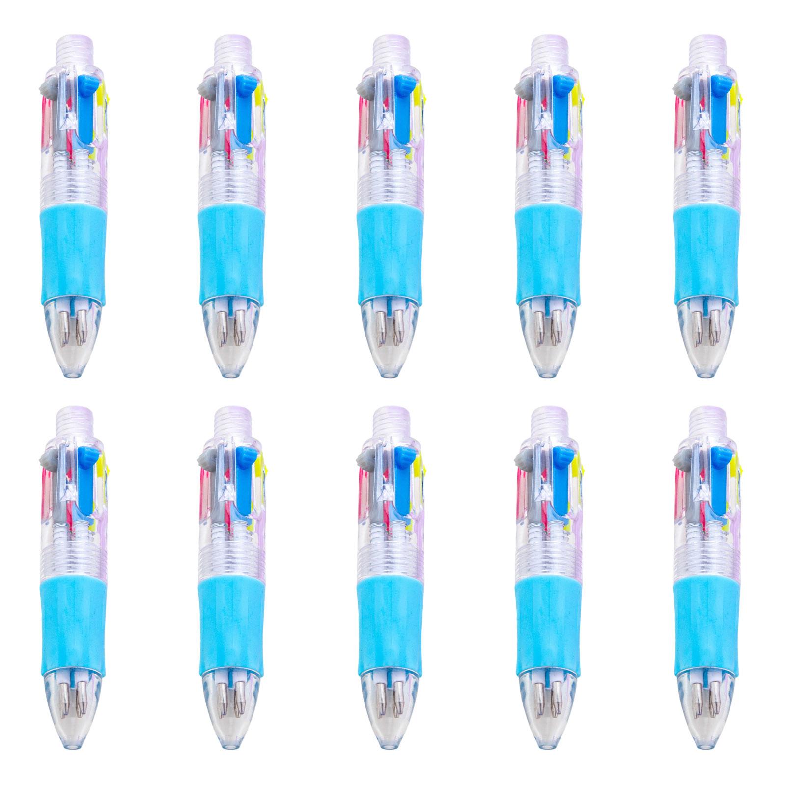 

10 шт. Многоцветная ручка 4 в 1 Выдвижная шариковая ручка Маленькая шариковая ручка Школьные офисные принадлежности для письма 4