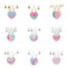 Gradient Heart Magnetic Connect Necklace BFF Pendant Jewelry For Kids Best Friends