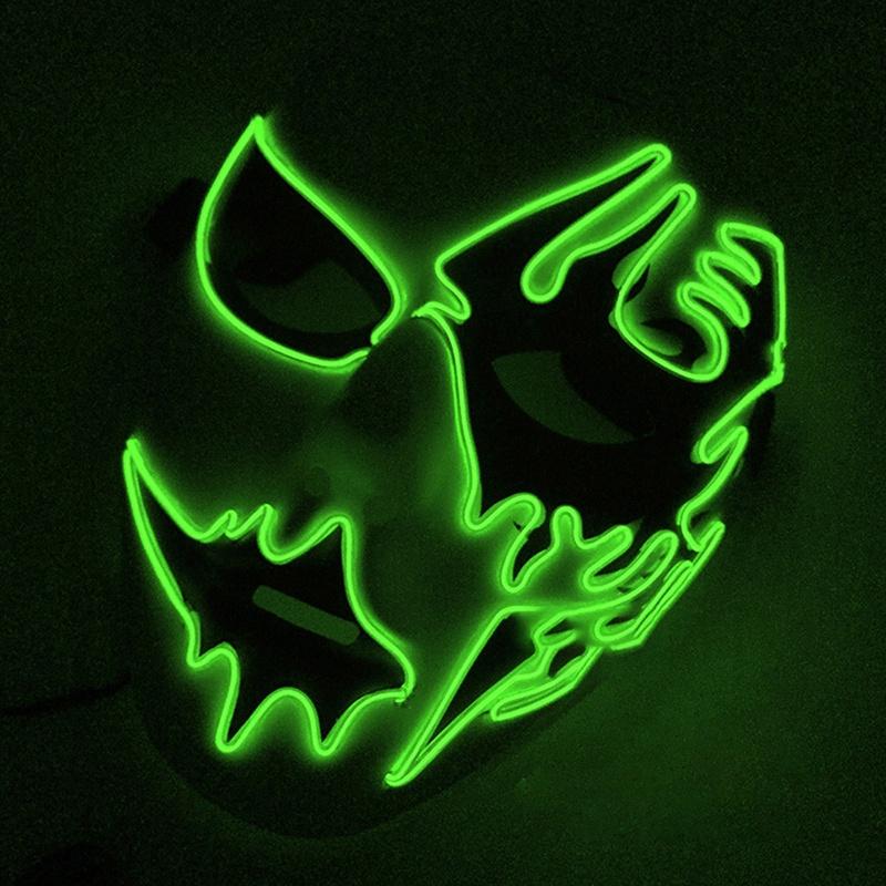 Premium Face Mask With Led Light Ideal For Halloween Dance Party Cosplay Decor