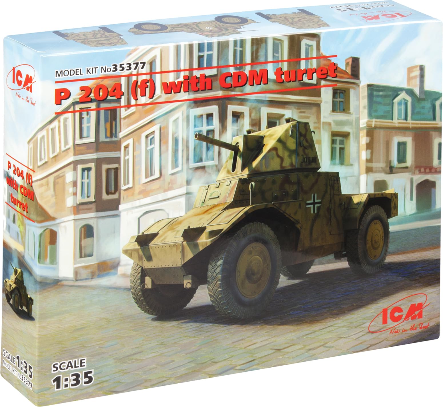 

ICM scale German Army P204 Armored Car with CDM Plastic Model Kit 35377 1/35 (f) Turret,