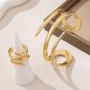 2Pcs/Set Elegant Hollow Snake Armlet Minimalist Geometric Ring Multi-layer Jewelry Set  Parties