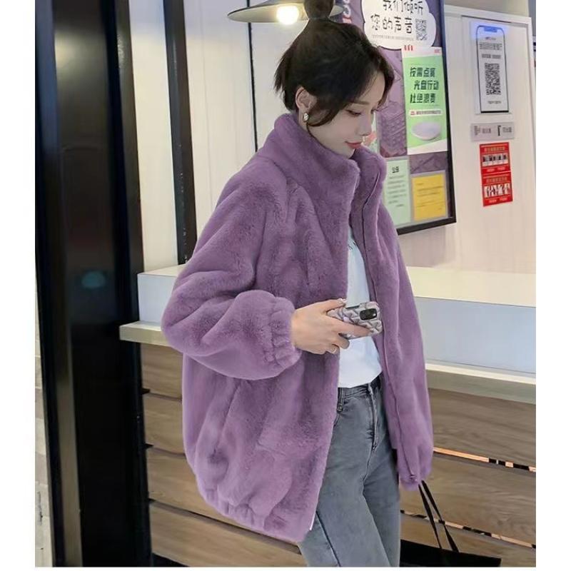 Jesień Nowe Plus Size Ciepłe Polarowe Kurtki Damskie Zimowe Dwustronne Wysokie Kołnierze Damskie Płaszcze Swobodny Zamek Błyskawiczny Pluszowa Aksamitna Kurtka Damskie Płaszcze Topy 25202
