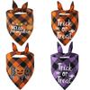 Tanpopo New Glow In the Dark Pet Scarf Halloween Bandana Cartoon Pumpkin Ghost Bat Print Plaid Dog Triangle Scarf Wholesale