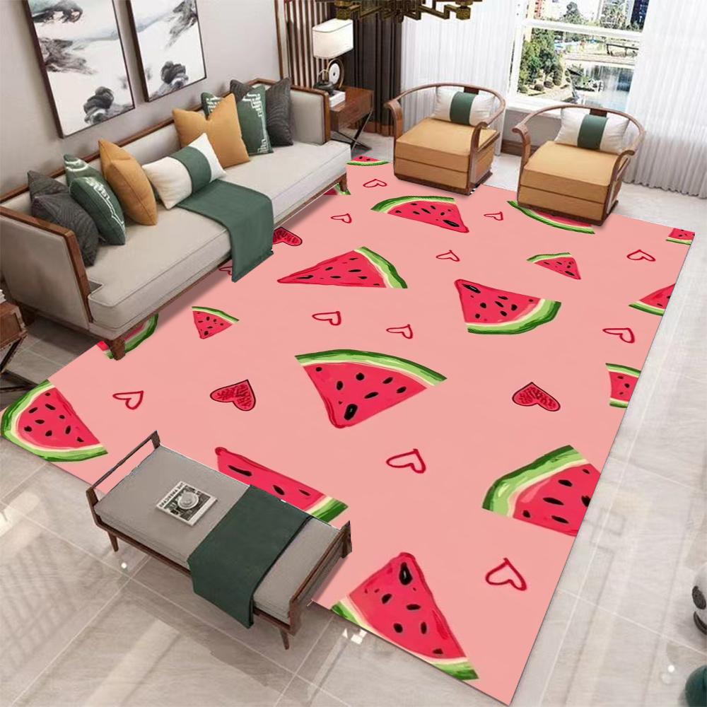 Crème Kleurig Cartoon Rode Kers Strik Hart Print Vloerkleed Zoet Fruit Strik Ontwerp Antislip Woonkamer Slaapkamer Vloermat Vloerkleden voor Slaapkamer 50X80cm