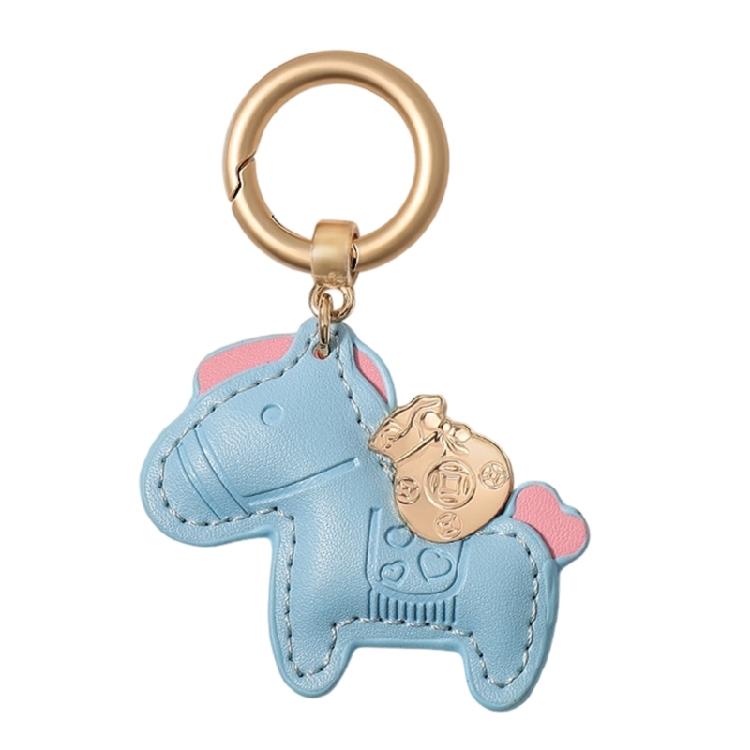 

Multi-color Trendy Leather Keychain Horse Charm Car Keyring Cartoon Bag Pendant Hanging Ornament Accessory синій