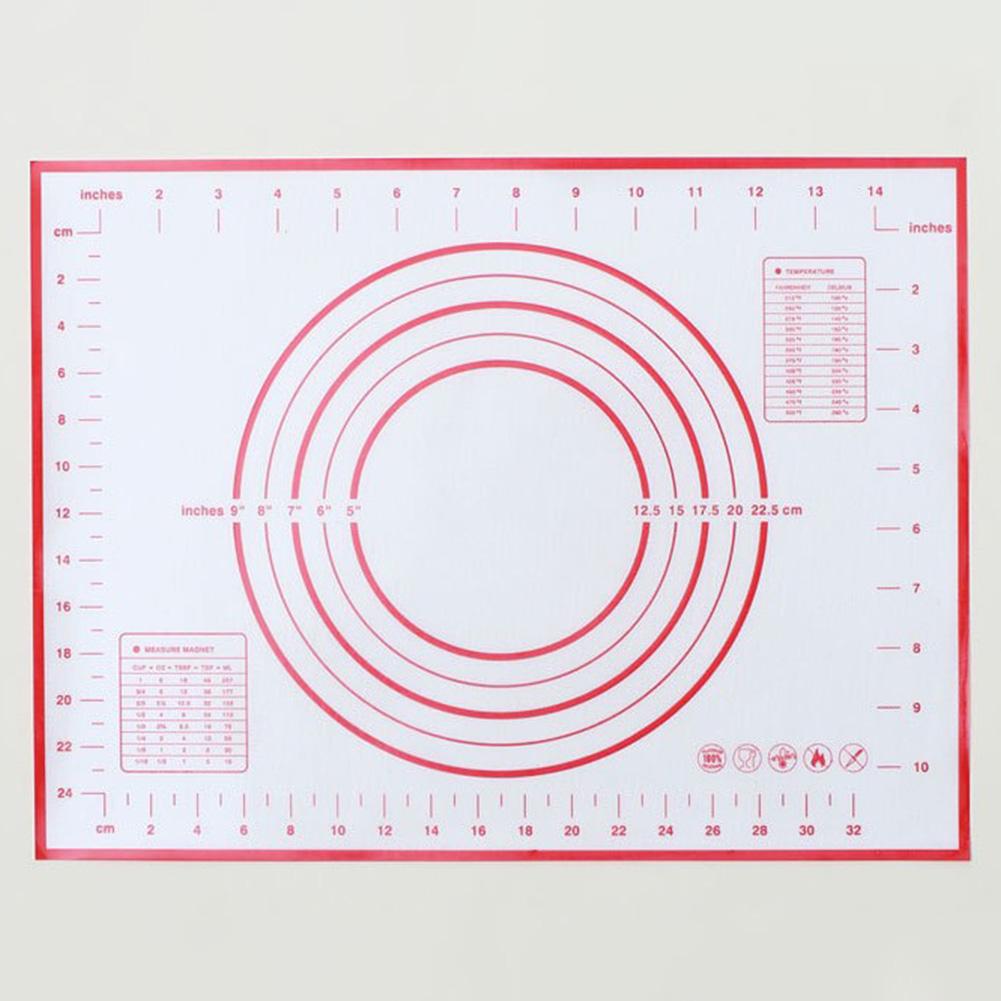 Silicone Baking Mat With Scale Rolling Dough Pad Kneading Dough Mat Non Stick Pastry Oven Liner Bakeware