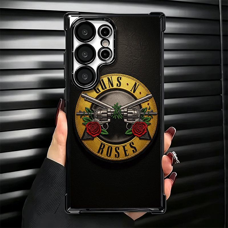 Band G-Guns N R-Roses Plating Phone Case For Samsung Galaxy S24 S25 FE S26 Edge S23 Ultra S22 S21 Plus S20 Anti-Fall Airabag Cov