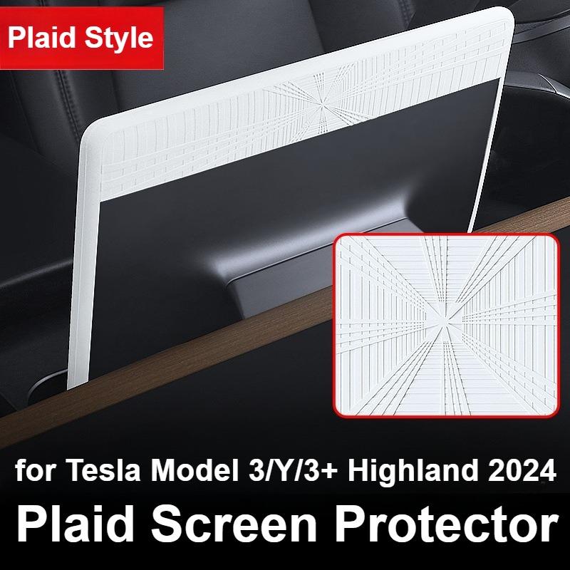 Screen Protector for Tesla Model 3/Y/3+ Highland 2024 Silicone Frame Central Control Display Screen Protective Film Accessories