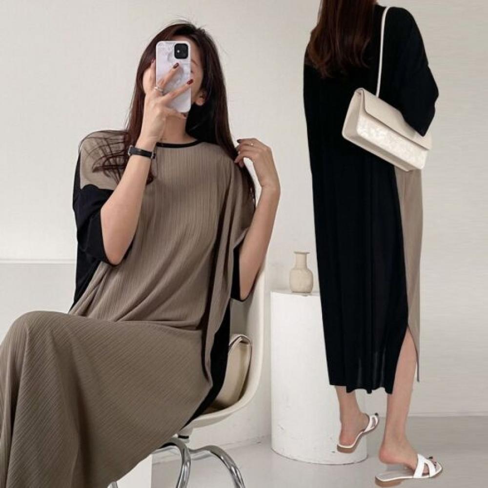 From Heart Women Mocha Color Block Big Size Dress