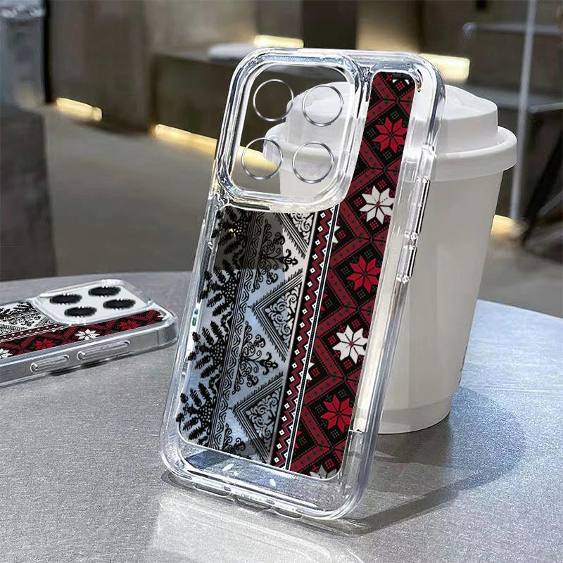 

Прозрачный чехол со сложным узором для Xiaomi 14T 13T Pro Redmi Poco X6 Pro M6 X5 Note 14 Pro 13 12 11 Мягкий силиконовый противоударный прозрачный тонкий чехол для телефона Redmi Note 14 5G красный