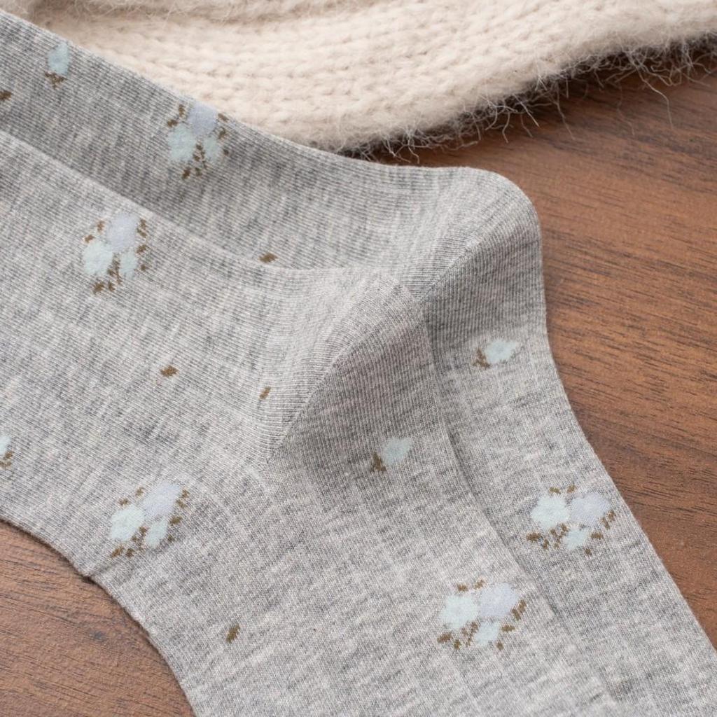 2025 Spring/Autumn Women's Japanese Style Floral Bow Cotton Mid-Calf Socks - Cute College Style for Autumn/Winter