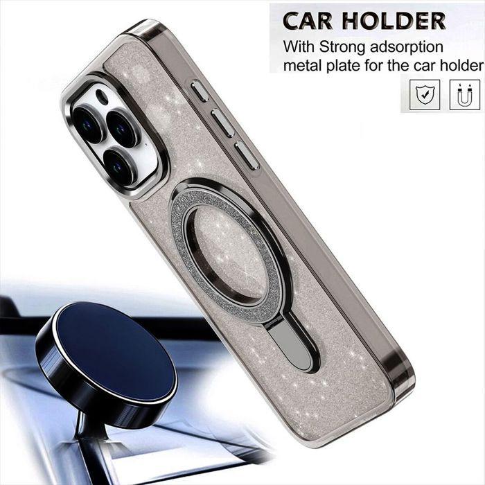 Coque de Protection - BOOLING - pour iPhone 17 Pro - Antichoc avec Cercle Magnétique Brillant - Gris
