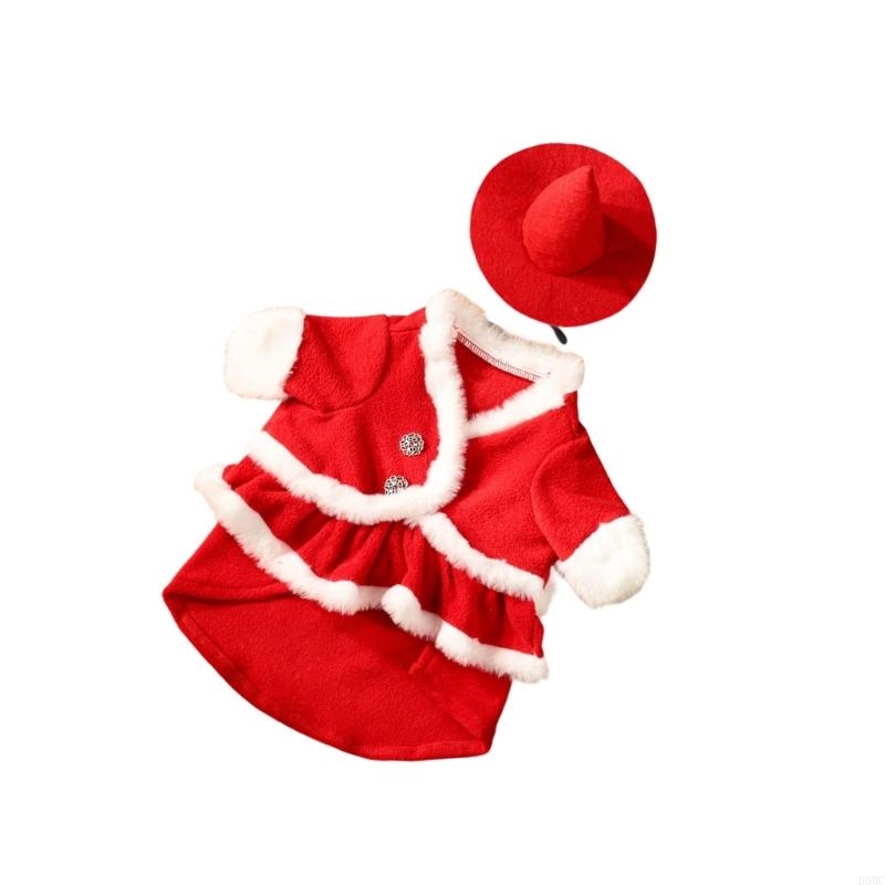 Festival Santa Geese Costume Premium Crocheted Red Outfit Seasonal Garden Display Christmas Lawn Geese Sweater