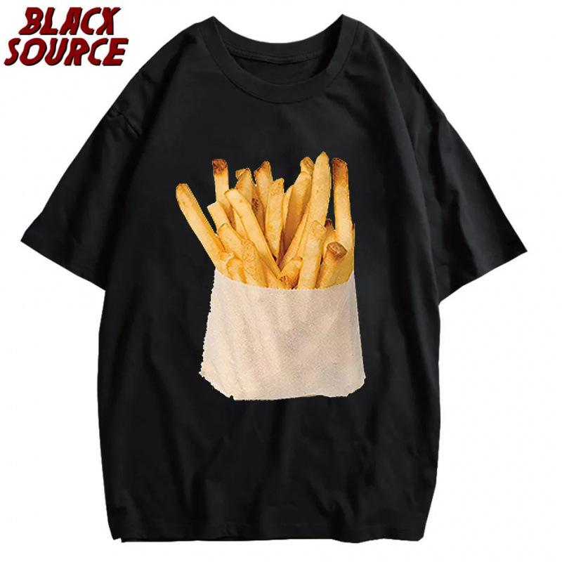 Fashion personality T-shirt Retro Harajuku Y2K set funny wild casual fashion M чёрный