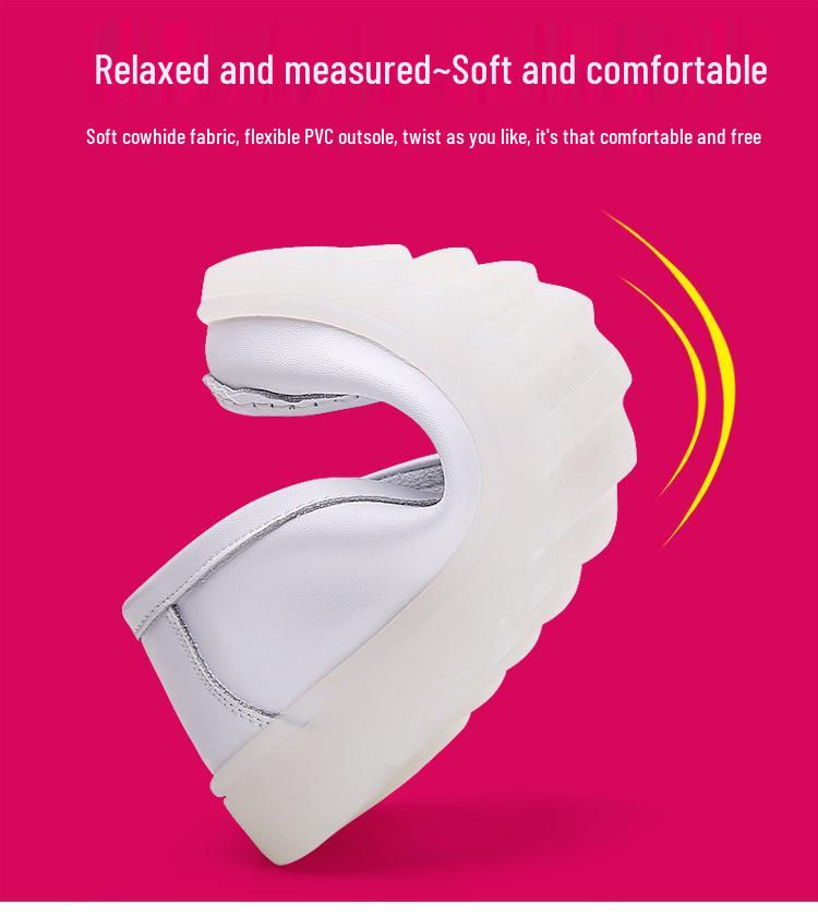 Women's Comfortable Non-Slip Leather Work Shoes: Breathable, Anti-Odor, Soft Sole, Ideal for All-Day Wear.