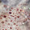 Tomoni Ai Rao Kids' Cute Red Graffiti Embossed Nail Stickers.
