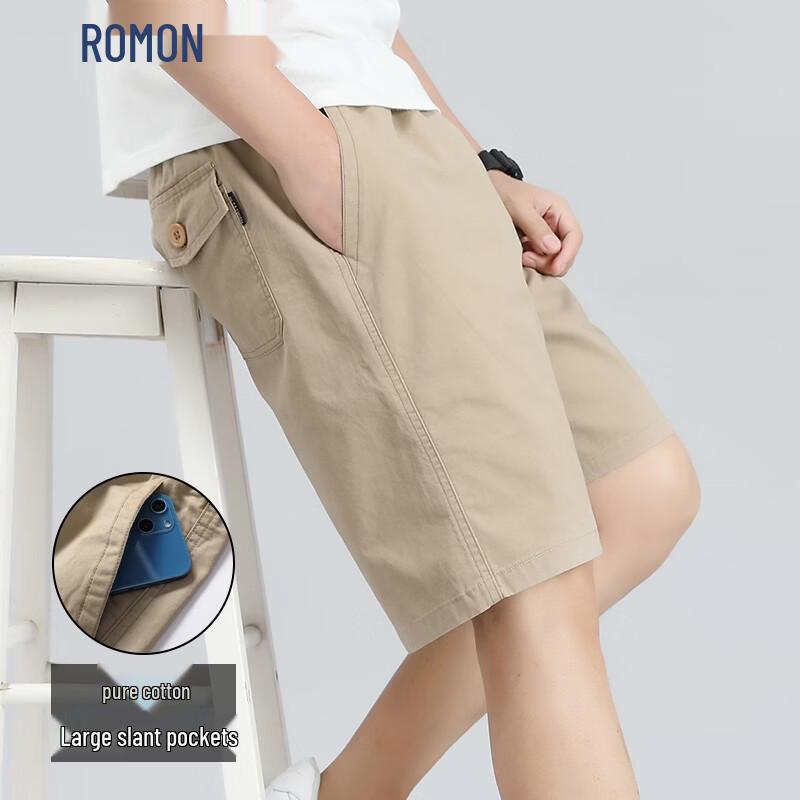 ROMON Men s Summer Loose Fit Cargo Beach Shorts L