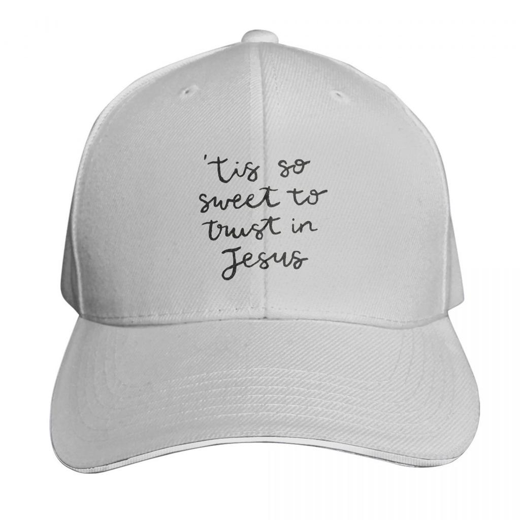 Painted Hymn Quote tis so sweet to trust in Jesus Baseball Cap Unisex Women Casual Summer Sport Sun Cap