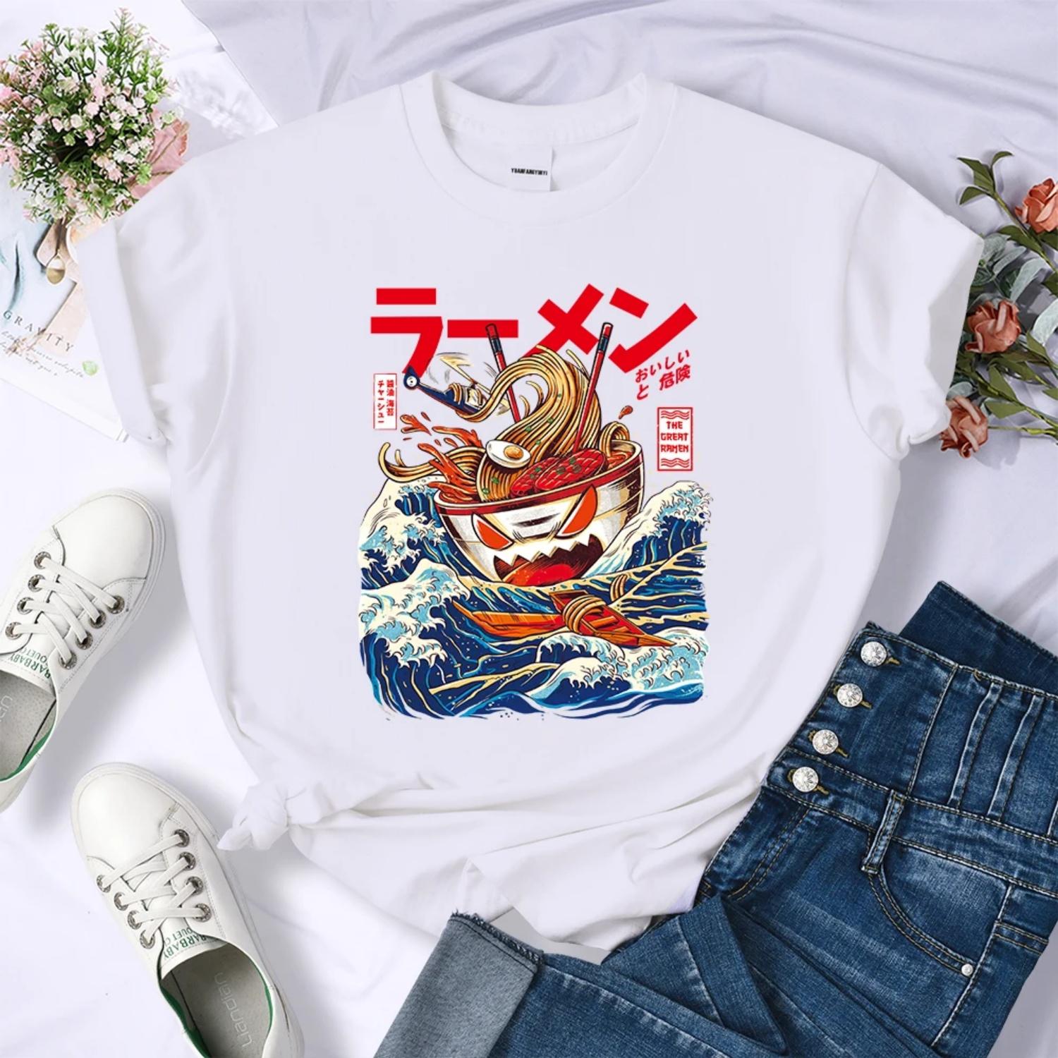 A Bowl Of Sushi Noodles Floating On The Sea Womens T-Shirts Fashion Soft Tshirts Street Comfortable Tops Harajuku Casual T Shirt XXXXXL белый 1670₽
