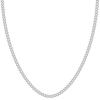 [Shinjuku Gin No Kura] Silver 925 6-Sided Curb Chain, Approx. 3.4mm Wide, 40-80cm (50cm) Long, Simple Chain Necklace for Men and Women, Chain Only