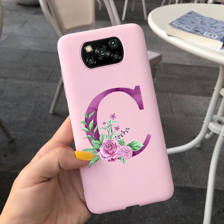 For Xiaomi Poco X3 NFC Case Soft Silicone TPU Cute Letter Back Cover For Xiaomi Poco X3 Pro Bumper PoxoX3 NFC Phone Cases 6.67''