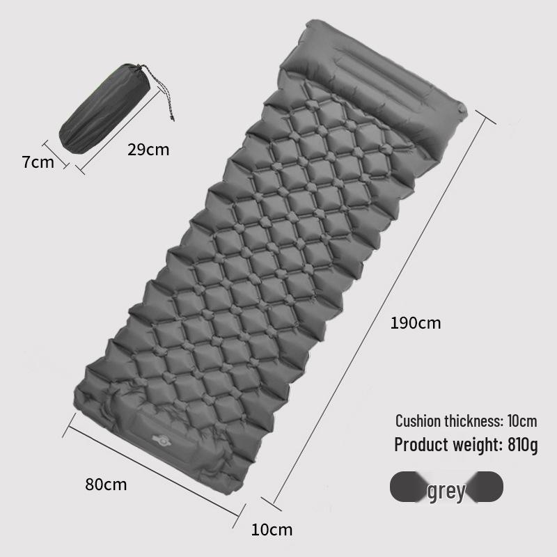 Enhanced Outdoor TPU Inflatable Mat: Foot-Pump Automatic Mattress with Pillow & Moisture-Proof Design