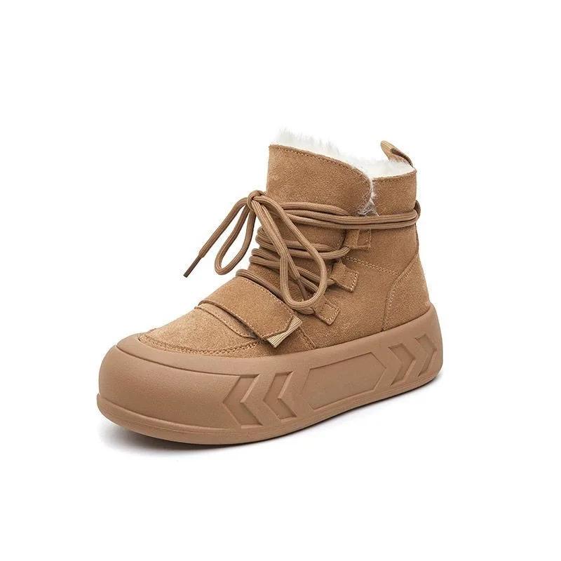 Botki na wysokim obcasie do kostki Damskie Zimowe Pluszowe Sznurowane Buty na Platformie Wygodne Ciepłe Buty Popularny Projektant Mody Krótkie Botki